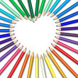 Vector: colored pencils heart colored pencils heart