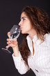 woman drinking a glass of water