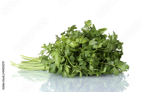 Foto: parsley isolated on white parsley isolated on white