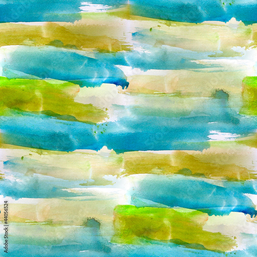 Photo: abstract watercolor green, blue seamless texture hand painted ba abstract watercolor green, blue seamless texture hand painted ba