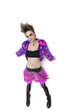 Photo: Portrait of beautiful young woman with spiked hair over white background Portrait of beautiful young woman with spiked hair over white background