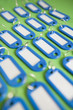 Close-up of key rings with tags