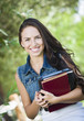 Photo: Mixed Race Young Girl Student with School Books Mixed Race Young Girl Student with School Books
