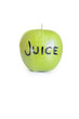 Photo: Close-up of text on a granny smith apple over white background Close-up of text on a granny smith apple over white background