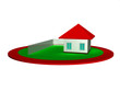 illustration of a house in the center of a red target