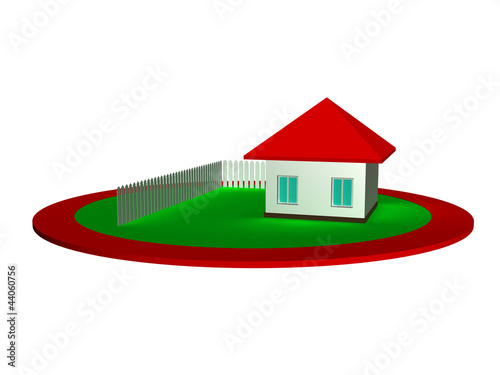 Illustration: illustration of a house in the center of a red target illustration of a house in the center of a red target