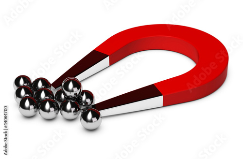 Illustration: horseshoe magnet, attractive concept horseshoe magnet, attractive concept