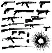 vector collection of weapon silhouettes