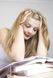 Woman with piles of papers