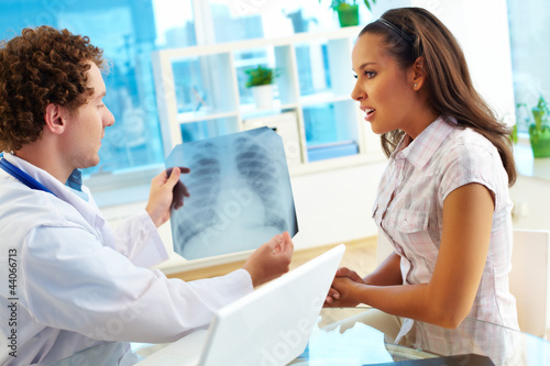 Photo: Showing x-ray Showing x-ray
