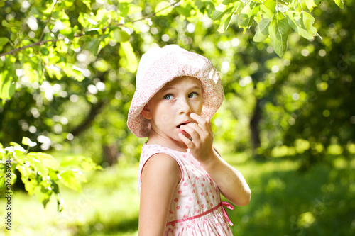 Photo: Charming girl in a pink dress Charming girl in a pink dress