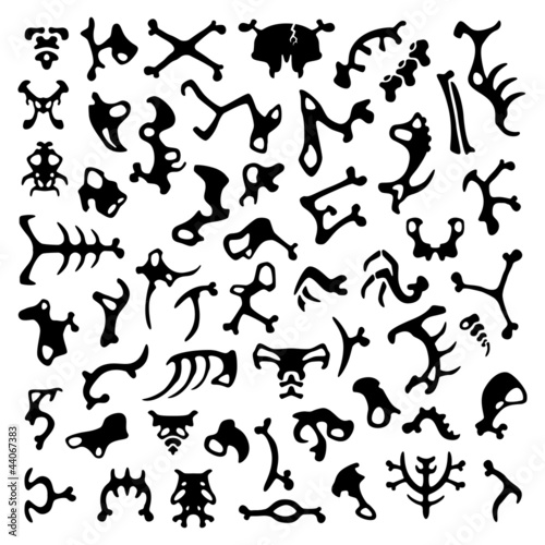 Vector: set of cartoon anatomy bones silhouettes set of cartoon anatomy bones silhouettes