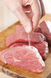 Raw beef steaks