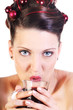 Christmas Lady Drinking Mulled Wine