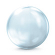 Empty Blue Glass Sphere isolated on white background