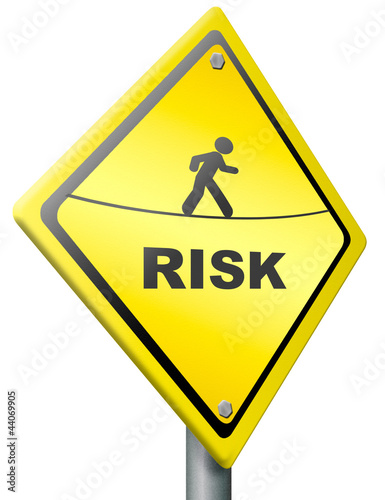 Illustration: risk ahead warning sign risk ahead warning sign