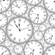 Seamless pattern with watches in gray. Stylish vector texture.