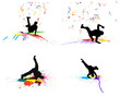 Vektor: Grunge dance background set Grunge dance background set
