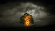 Lightning burns a tree