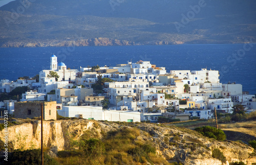 Photo: panoramic Adamas Plaka typical Greek island Cyclades architectur panoramic Adamas Plaka typical Greek island Cyclades architectur