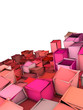 Illustration: abstract 3d shape backdrop in pink red abstract 3d shape backdrop in pink red
