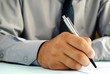 the hand of the man does entries in official papers