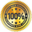 100% money back guarantee label
