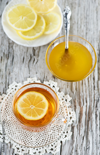 Photo: Tea with lemon and honey Tea with lemon and honey