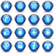Button Icon Set Blau