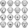 Button Icon Set Silber