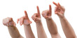 Hands pointing or pressing button or touch screen interface