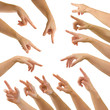 Hands pointing or pressing button or touch screen interface