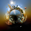 Miniature planet of London, with attracions of the city