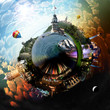 Miniature planet of Istanbul, with attracions of the city