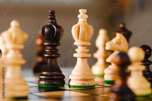 Photo: wooden chess pieces wooden chess pieces