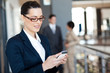 pretty businesswoman using smart phone