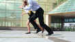 Video: Two businesspeople making business competition Two businesspeople making business competition