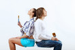 Couple with paint brushes