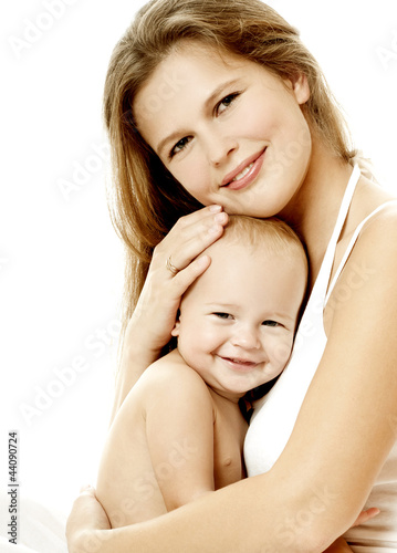 Photo: Young mother hugging baby Young mother hugging baby