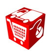 3d red cube box web