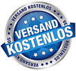 Button Banner "Versand kostenlos" blau/silber