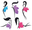 vector collection of girls look like a bright flowers