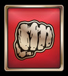 "fight" Signet gold und rot / vektor
