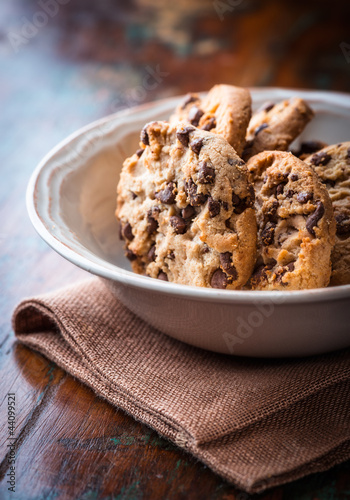 Photo: Chocolate chip cookies in a bowl Chocolate chip cookies in a bowl