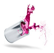 Paint can falls color splash