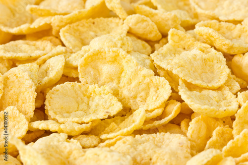 Photo: background of tasty corn flakes background of tasty corn flakes