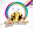 super star background with cirlcle