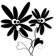Cartoon flowers, vector.