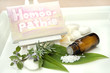 Homöopathieschild in sanften Farben