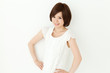 Photo: Beautiful young woman relaxing in the room. Portrait of asian. Beautiful young woman relaxing in the room. Portrait of asian.